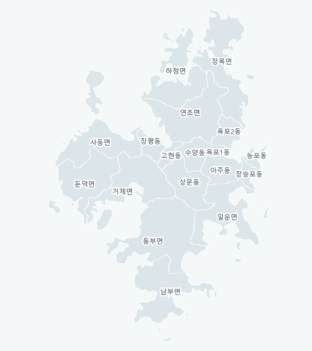 거제시 행정동 경계 지도