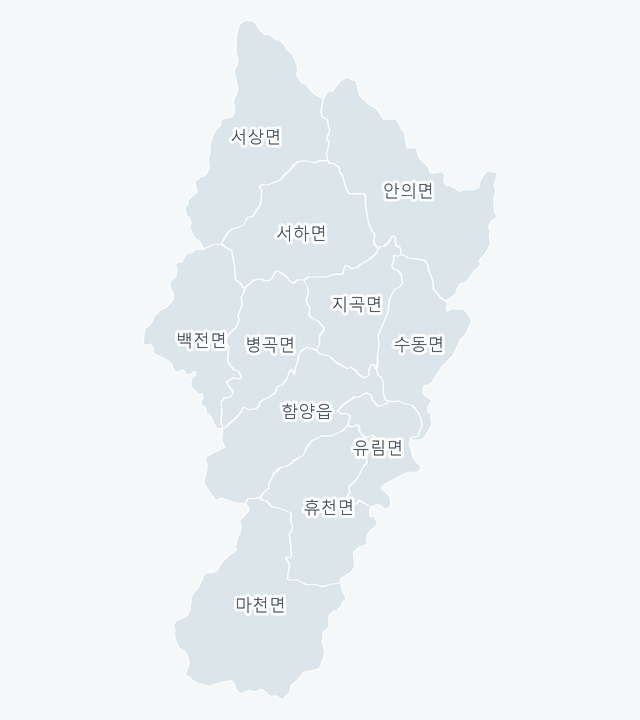 함양군 행정동 경계 지도