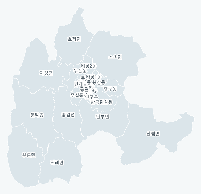 원주시 행정동 경계 지도