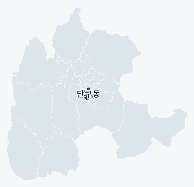 원주시 단구동 위치 — 원주시 행정동 경계 지도