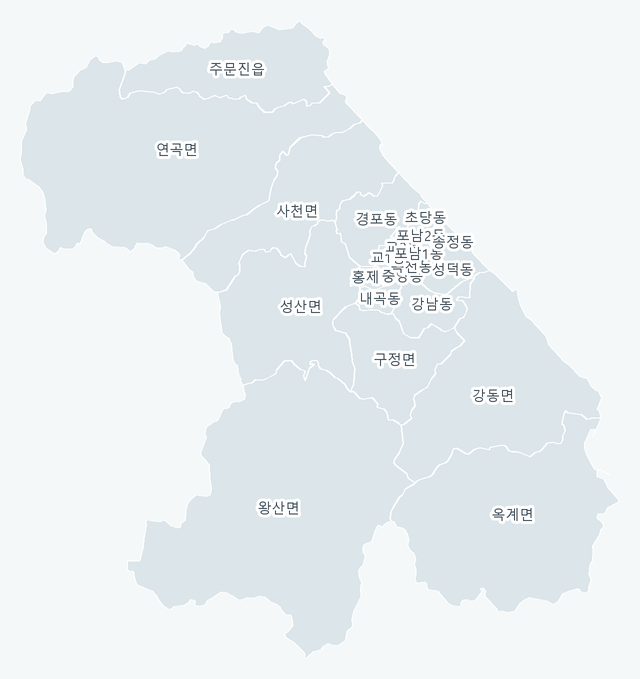 강릉시 행정동 경계 지도