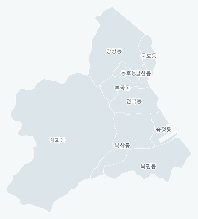 동해시 행정동 경계 지도