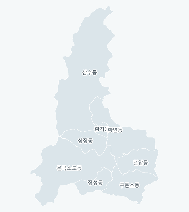태백시 행정동 경계 지도