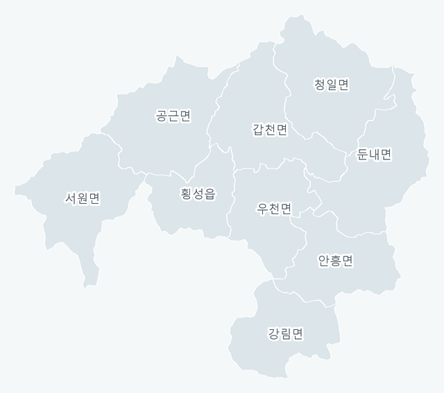 횡성군 행정동 경계 지도