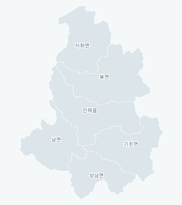 인제군 행정동 경계 지도