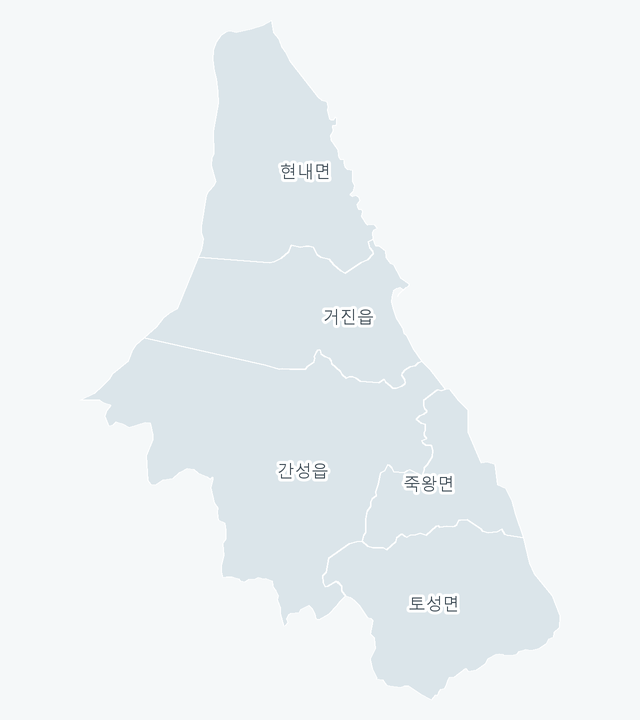 고성군 행정동 경계 지도