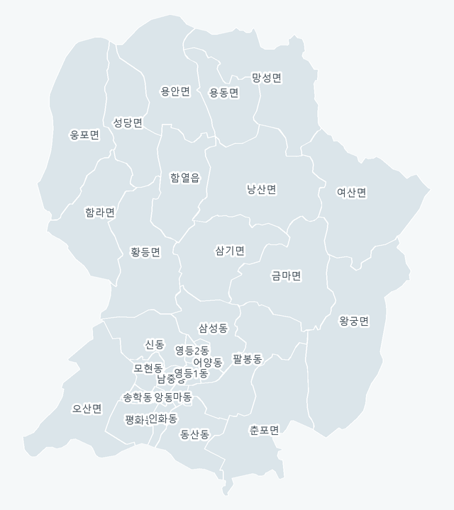 익산시 행정동 경계 지도