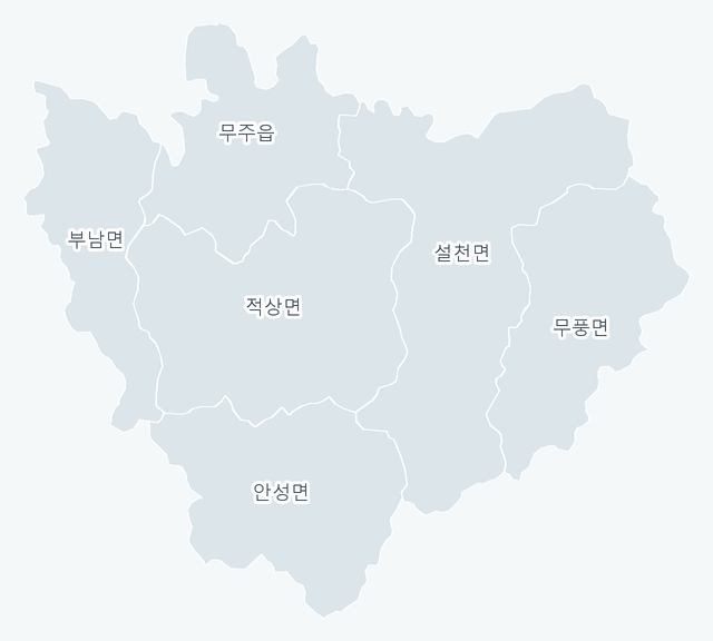 무주군 행정동 경계 지도