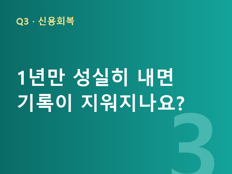 1년만 성실히 내면 기록이 지워지나요?