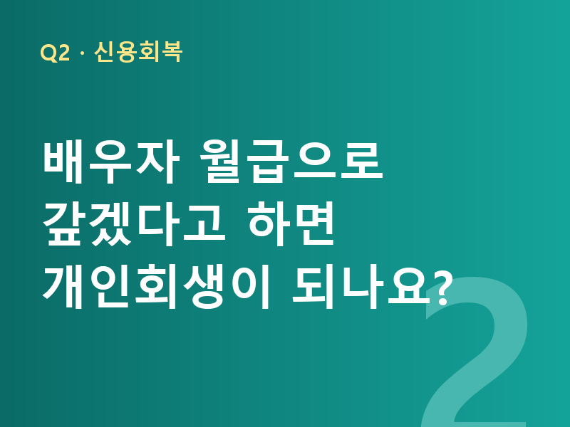 배우자 월급으로 갚겠다고 하면 개인회생이 되나요?
