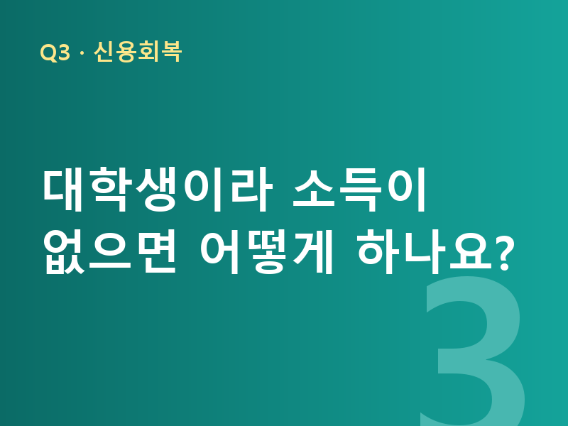 대학생이라 소득이 없으면 어떻게 하나요?