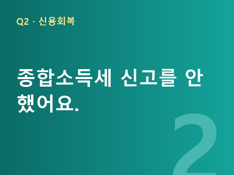 종합소득세 신고를 안 했어요.